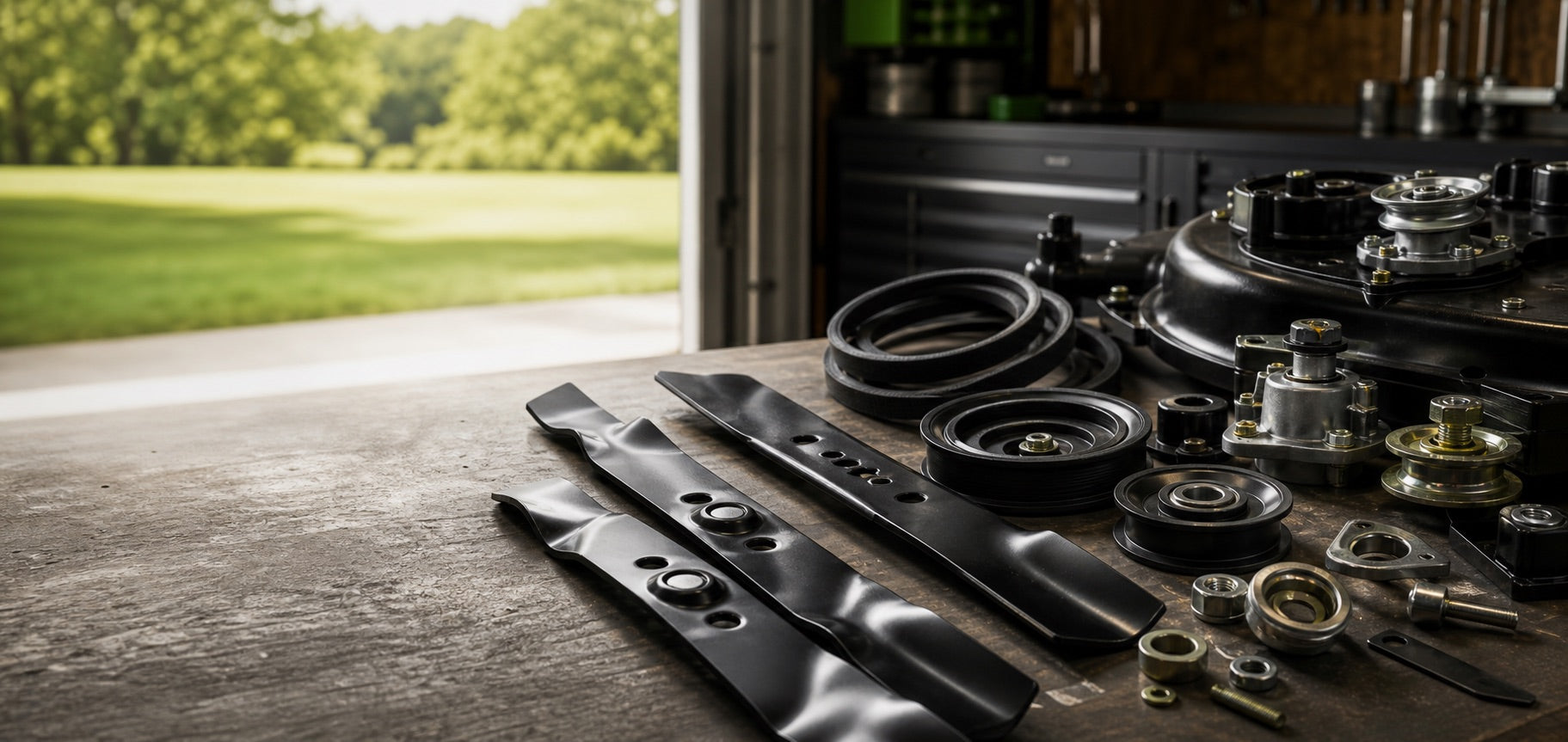 Replacement blades, belts, and service essentials.