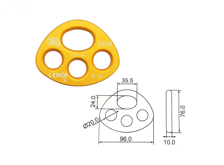 Rotary # 16982 THREE HOLE RIGGING PLATE FROM KONG