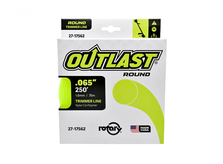 ROTARY # 17562 TRIMMER LINE .065 X 250' OUTLAST ROUND YELLOW PACK OF 10 Spools