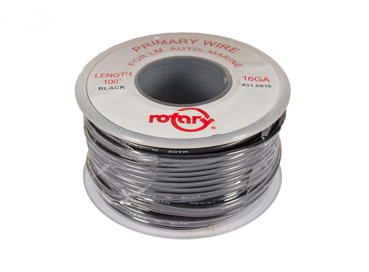 ROTARY # 6816 PRIMARY WIRE BLACK 16 AWG 100'