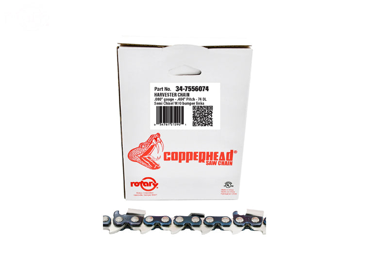 ROTARY # 7556074 HARVESTER SAW CHAIN LOOP 74DL .404"